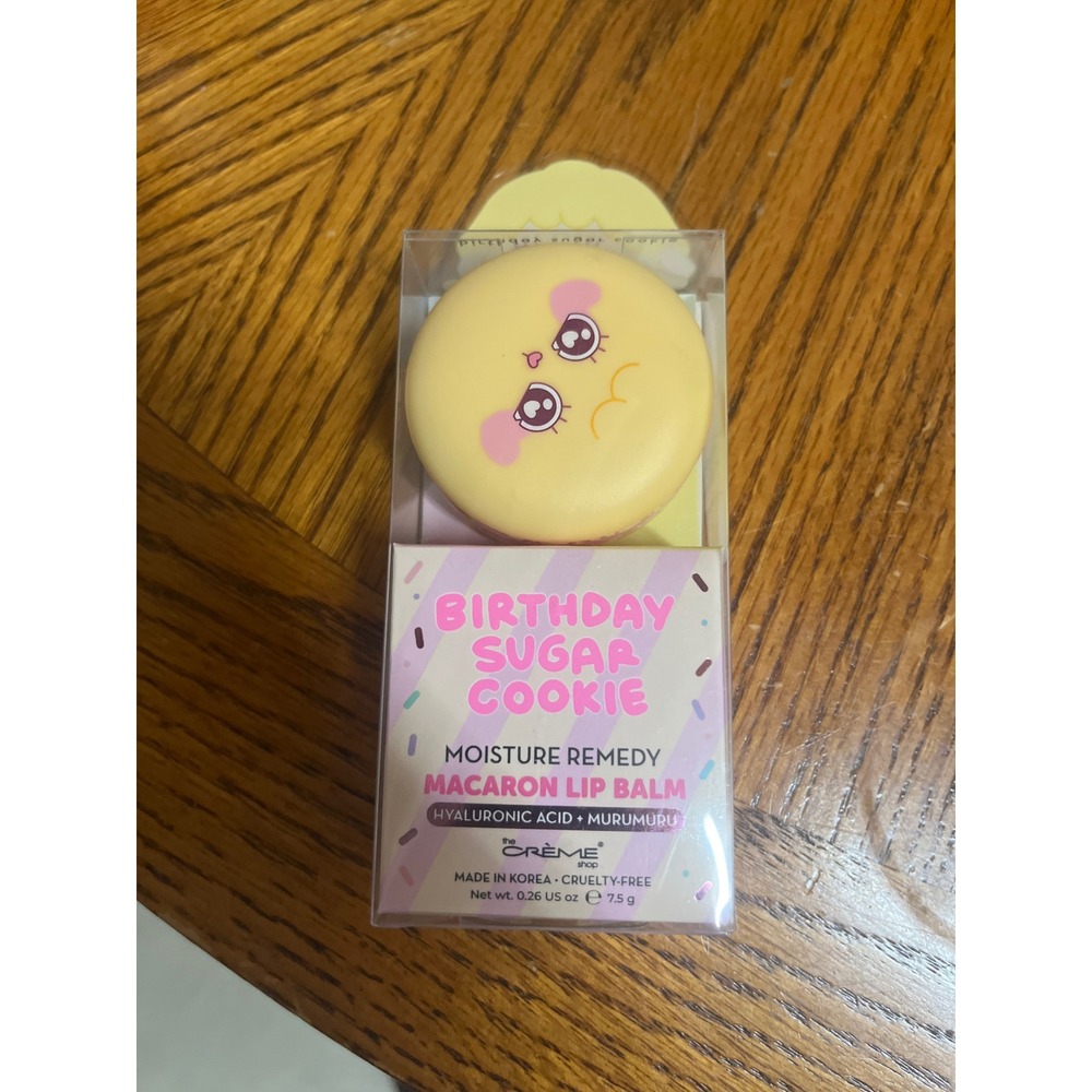 The Creme Shop Birthday Sugar Cookie Macaron Lip Balm Hyaluronic Acid 0.26oz NEW